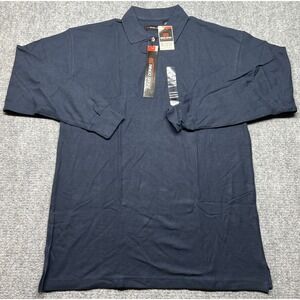 Vintage Ringo Sport Polo Shirt Mens L Blue Golf Long Sleeve 100% Cotton New